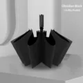 Automatische opvouwbare paraplu met 10 baleinen en zwarte lijmcoating in Obsidiaanzwart - 十骨款 / Obsidiaan Zwart
