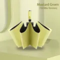 Automatische opvouwbare 10-ribs parasol met zwarte coating in mosterdgroene kleur - 十骨款 / Mosterdgroen