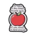 Funny red apple enamel brooch pin with humorous English text for clothing decoration - Funny Apple Quote Style (UVXZ524)