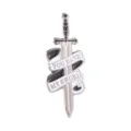 Vintage metalen zwaard emaille pin broche met lint en You Have My Sword gravure - Zwaard Lint Motto Ontwerp (QHXZ6793)