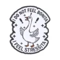 Funny white goose enamel pin badge with I do not feel bonita I feel stressita slogan - Stressed White Goose (QHXZ6728)