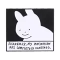 Spilla smaltata con coniglio divertente e slogan motivazionale - Coniglietto Emoji Divertente (QHXZ6599)