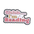 Cute Shhh.... I'm Reading enamel pin badge with stylish pink and yellow lettering - I'm Reading (QHXZ6584)