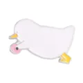 Broche en émail drôle de petit canard blanc musclé avec anneau rose, badge animal mignon - Style Canard à Anneau (QHXZ6591)