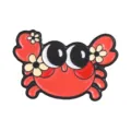 Cute cartoon red crab enamel brooch pin with flowers for backpack and clothing accessories - Red Crab Style (QHXZ6746)