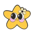 Adorable yellow cartoon starfish enamel pin badge with a small flower for backpack décor - Yellow Starfish Style (QHXZ6747)