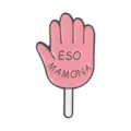 Spilla smaltata lecca-lecca a mano rosa con scritta spagnola ESO MAMONA per zaino - Gesto Rosa (QHXZ6889)
