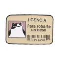Broche en émail amusante de licence de chat espagnol pour décor de sac et vêtements - Chat Tuxedo Licence de Baiser (QHXZ6860)