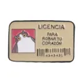 Badge en émail original carte licence chat espagnol pour sacs à dos et accessoires mode - Chat Noir et Blanc Licence de Voleur de Cœur (QHXZ6861)
