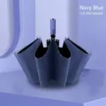 Marineblauwe 10-ribs automatische vouwparaplu voor zakelijk gebruik met zonbescherming - Marineblauw