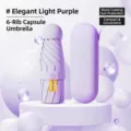 Compact 6-rib mini capsule umbrella in elegant light purple with UV protection coating - 6 Ribs With Capsule Box / Light Purple