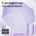 Light purple 8-rib capsule umbrella with black glue sun protection coating and UPF 50+ - 8 Ribs With Capsule Box / Light Purple
