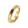 Elegant 18K gold plated titanium steel ring featuring a marquise cut red ruby gemstone - 5# / Red Rhinestone