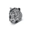 Men's vintage titanium steel tiger head ring punk style cool retro statement jewelry - 7# / Steel
