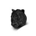 Men black tiger head ring titanium steel punk style cool retro animal finger jewelry new - 7# / Black