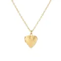 Vintage gold heart-shaped locket necklace featuring intricate floral engraving on surface - Small Scroll Heart Locket