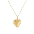 Vintage gold heart locket necklace with elegant scroll engraving detail on white background - Large Scroll Heart Locket