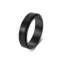 Sleek black titanium steel spinner ring featuring a stylish carbon fiber inlay - 6# / Narrow Version (K-R1147) / Black