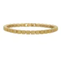 Close-up of a 5mm yellow ice flower zircon tennis bracelet in gold finish - Gold A7 Lemon Yellow