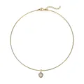 Elegant gold stainless steel choker featuring a sparkling heart zircon pendant. - Gold Heart (White Zirconia)