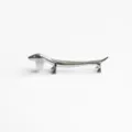 Sleek minimalist stainless steel dachshund-shaped chopstick rest for elegant table decor - Dog / Silver
