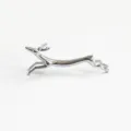 Silver stainless steel deer-shaped cutlery rest with a high-gloss polished mirror finish - Deer / Silver