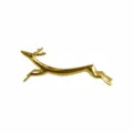 Elegant golden metal deer-shaped chopstick rest holder with glossy polished finish - Gold Fawn