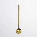 Cuillère ronde dorée à long manche, cuillère à café en acier, vaisselle minimaliste. - Style Long / Or