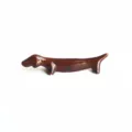 Mignon support de baguettes en céramique chien teckel brun pour décor de table - Style Teckel / Brun