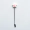 Cute stainless steel fruit fork with a charming pink flower top and double prong design. - Flower Pink