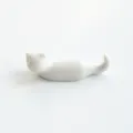 Repose baguettes chat en ceramique blanche, porte couvert animal mignon deco table. - Blanc