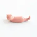 Repose-baguettes chat en céramique rose, joli support de table décoration fourchette. - Rose