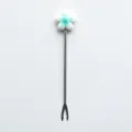 Stainless steel fruit fork cute flower top dessert fork metal pastry sign kitchen table tableware - Flower Blue