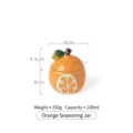 Tarro japonés de cerámica para condimentos con forma de naranja y cuchara, 230ml, 9cm - Estilo Naranja (SL-TL3011) / Tarro Individual (Con Cuchara)