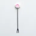 Cute stainless steel fruit fork with pink flower decoration, perfect for dessert, cake and party use. - Flower Purple