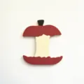 Sous-tasse en bois en forme de trognon de pomme mignon tapis d'isolation thermique - Trogon de Pomme Rouge