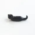 Mignon repose-baguettes chat en céramique noir support de couverts pour la table. - Noir