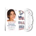 Set of 11 sparkle freckle patriotic face tattoo stickers with American flag and eagle designs - 11 Patches / Colorful