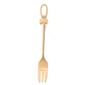 Eleganter goldener Edelstahl-Obstgabel mit funkelnder Schleife und Strassstein-Details - Gabel / Gold