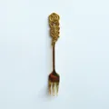 Creative stainless steel dessert fork featuring an elegant rose flower handle in golden finish - Fork / Gold