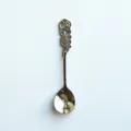 Elegant stainless steel coffee spoon with intricate carved rose handle for dessert - Spoon / Silver