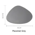 Grey pebble-shaped irregular leather heat-insulated placemat, 45x36.5cm waterproof mat - Small Cup Mat / Gray