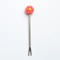 Hübsche Gänseblümchen Obstgabel Edelstahl Besteck tragbare Dessertgabel minimalistisch - Fuchsia