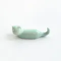 Süßer Keramik Katzen Essstäbchenhalter japanischer Stil Besteckhalter für Tischdekoration. - Hellgrün