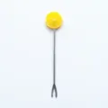 Stainless steel fruit fork with cute yellow lemon decor, perfect for dessert and fruit. - Lemon Yellow