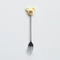 Stainless steel fruit fork with cute cartoon ear handle, perfect for cake, dessert and daily use. - M Cartoon Off-White