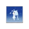 Square metal brooch pin featuring an aesthetic anime girl looking at glowing fish - Square Style (ZP4607)