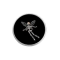 Gothic Halloween pixel art skeleton fairy circular metal brooch badge for clothing - Pixel Skeleton Fairy Style (YP0491)
