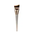 Professional angled foundation brush with rose gold ferrule and silver handle for makeup - 1 Piece