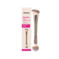 TORVIKX double-ended makeup brush for blush and contouring with soft synthetic bristles - 1 Piece / Champagne Gold